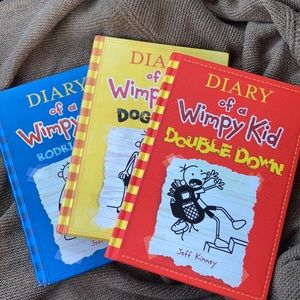 2/$8   Set of 3 Wimpy Kid hardcover books by Jeff Kinney